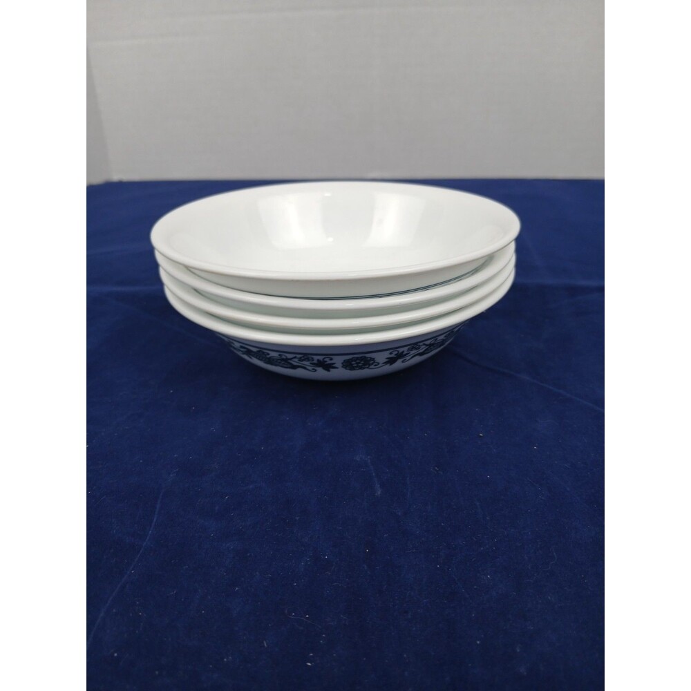 Corelle Old Town Blue Onion Soup Cereal Bowls Vintage Set of 4